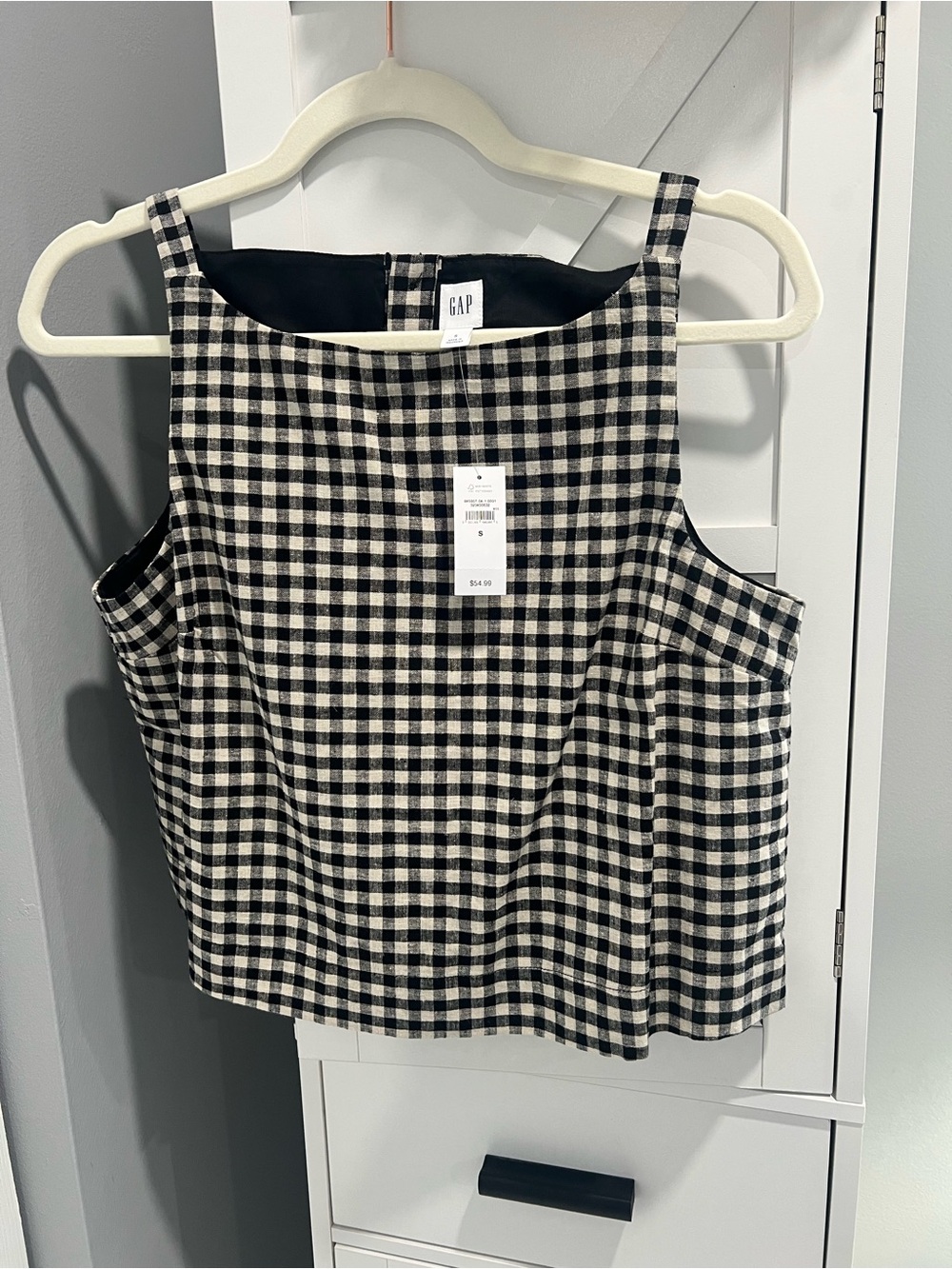 GAP Black and White Gingham Square-Neck Camisole - Picture 1 of 8